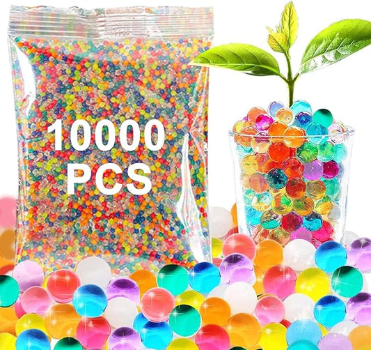 Peysaitr Water Beads, Biodegradable Balls, 10000 PCS Non Toxic Multi Colored Crystal Gel Beads for Plants Vase Decoration Vase Filler and Event Decoration (Random Color)